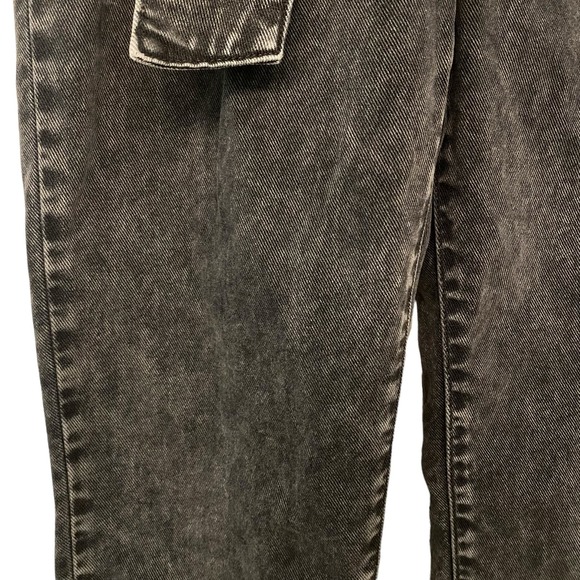 Sezane Austin Trouser Jeans Women 34 US 2 Washed Black Paper Bag Waist 90s Style - Picture 8 of 9